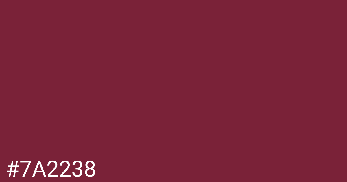 Hex color #7a2238 graphic