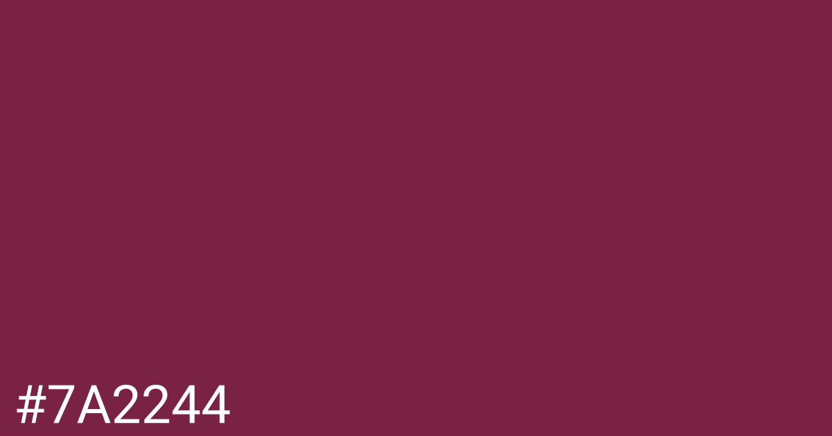 Hex color #7a2244 graphic