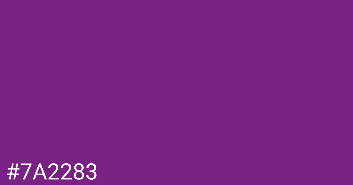 Hex color #7a2283 graphic