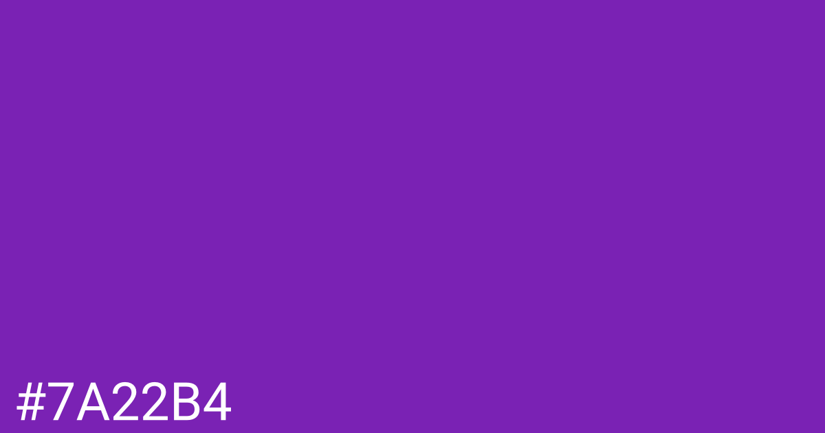 Hex color #7a22b4 graphic