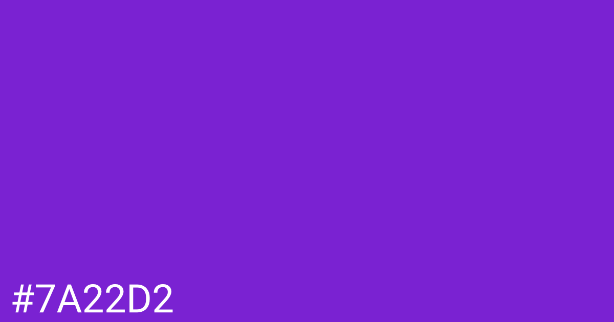 Hex color #7a22d2 graphic