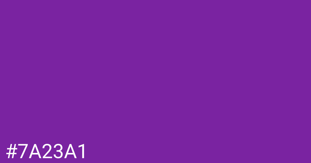 Hex color #7a23a1 graphic