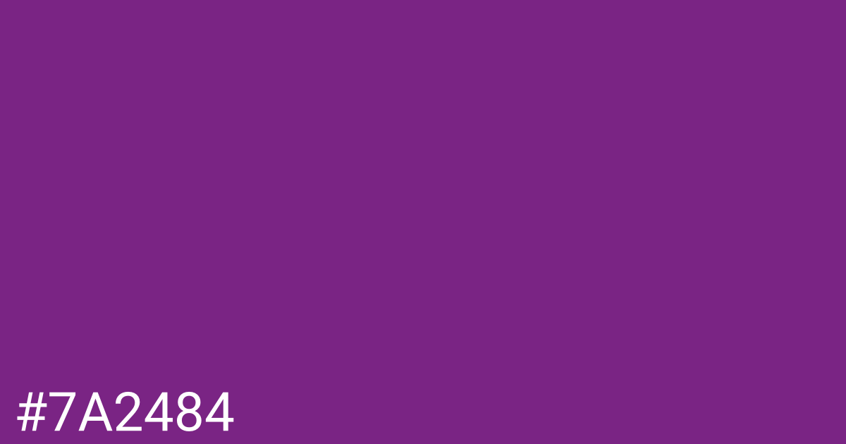 Hex color #7a2484 graphic