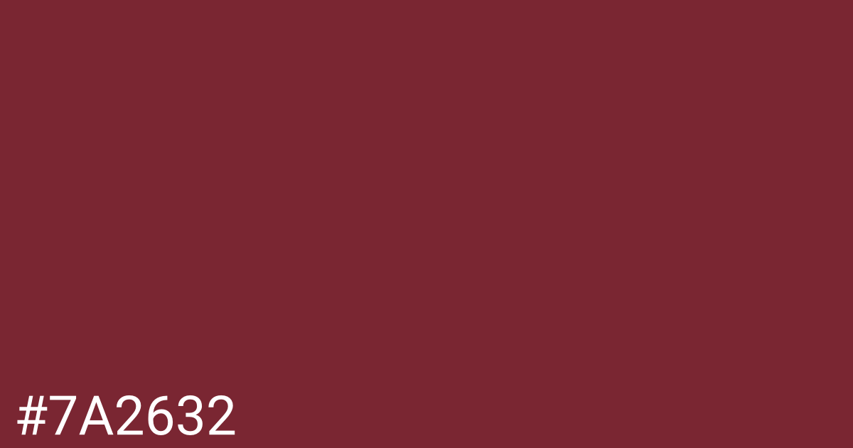 Hex color #7a2632 graphic