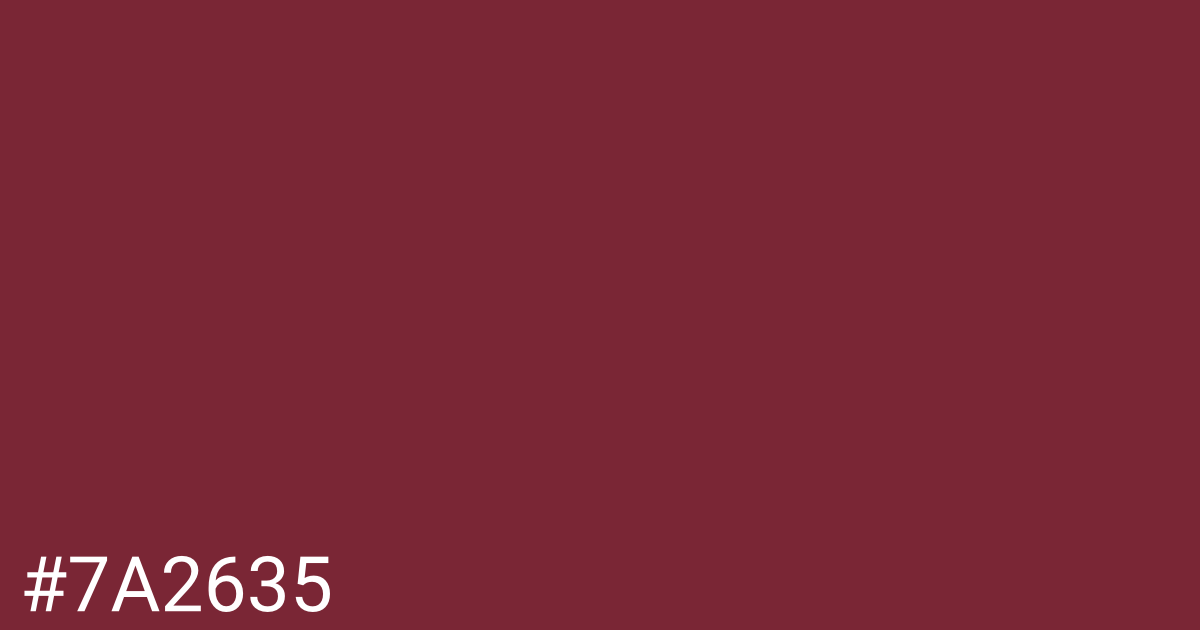 Hex color #7a2635 graphic