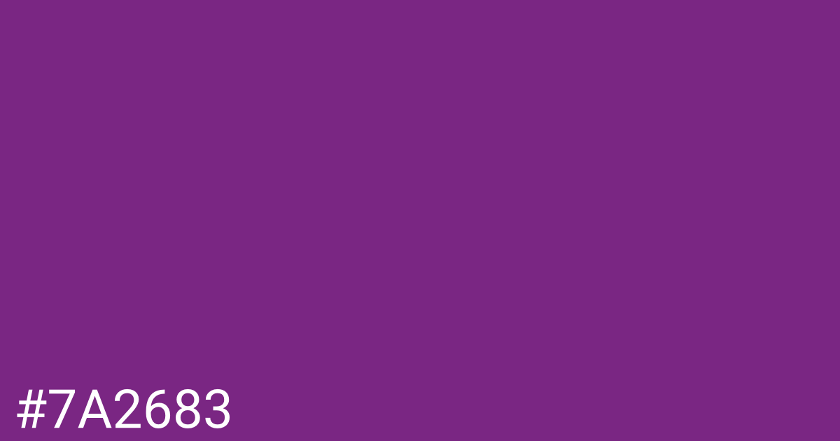 Hex color #7a2683 graphic