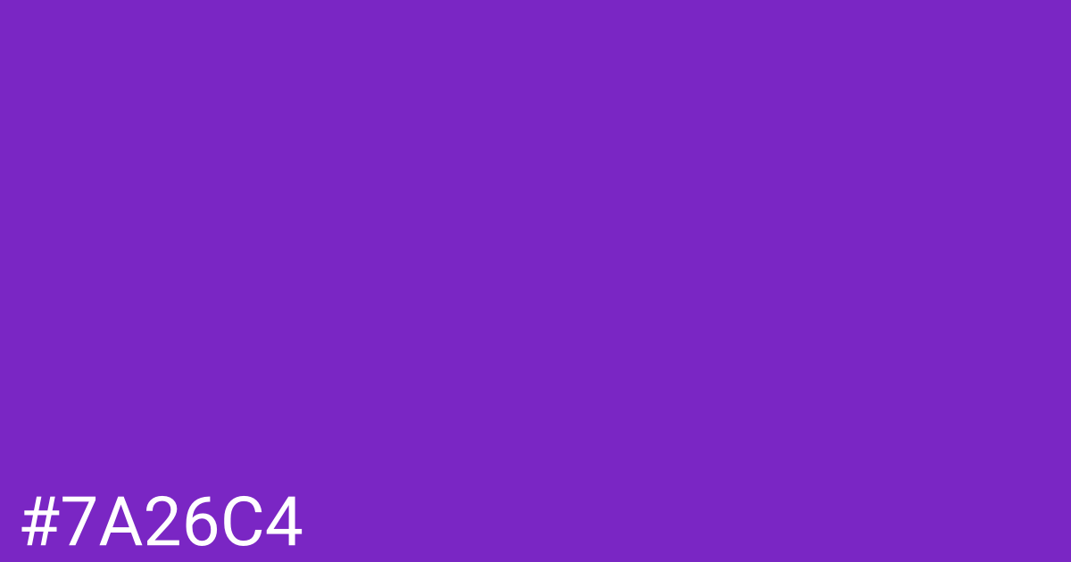 Hex color #7a26c4 graphic