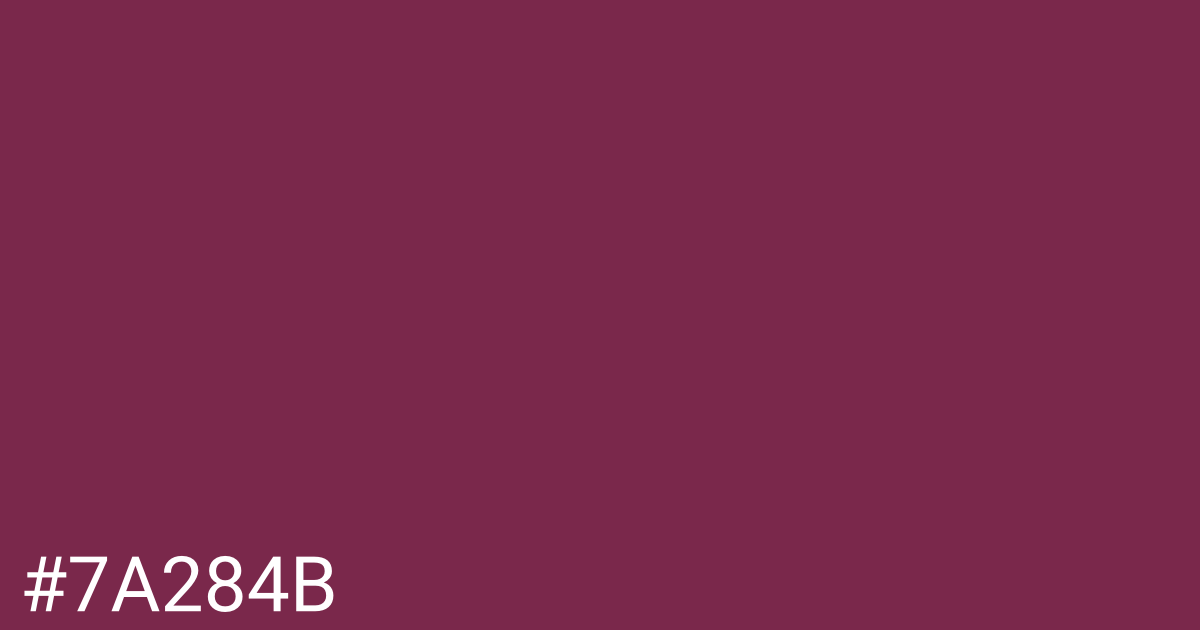 Hex color #7a284b graphic