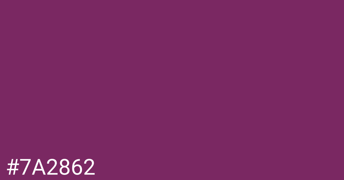 Hex color #7a2862 graphic