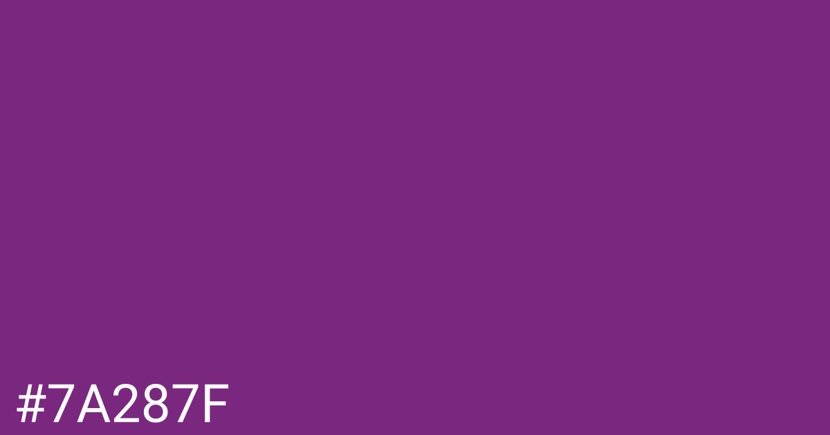Hex color #7a287f graphic