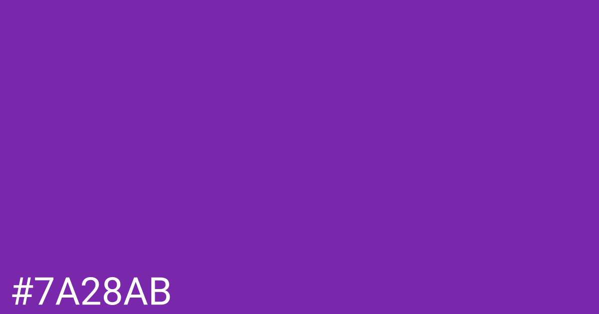 Hex color #7a28ab graphic