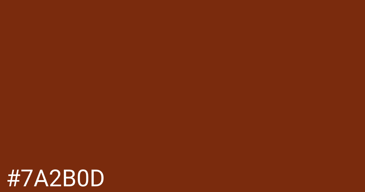 Hex color #7a2b0d graphic