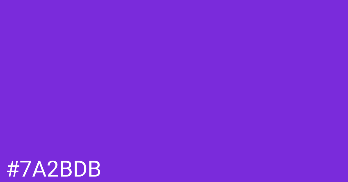 Hex color #7a2bdb graphic