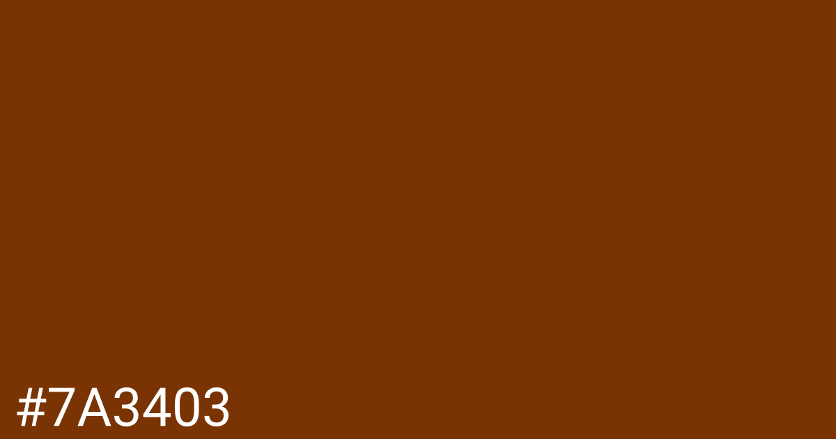 Hex color #7a3403 graphic