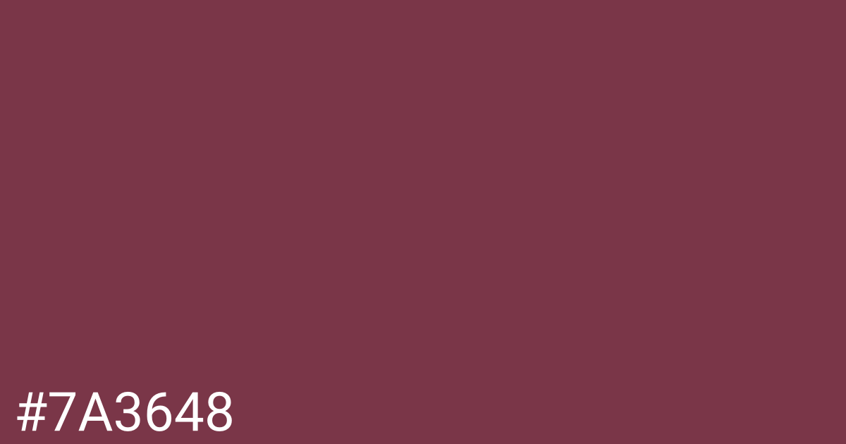 Hex color #7a3648 graphic