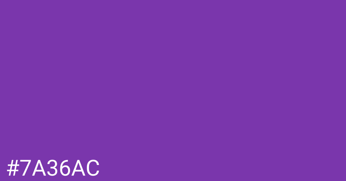 Hex color #7a36ac graphic
