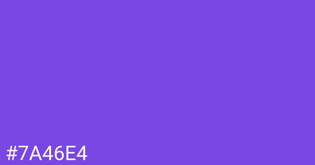 Hex color #7a46e4 graphic