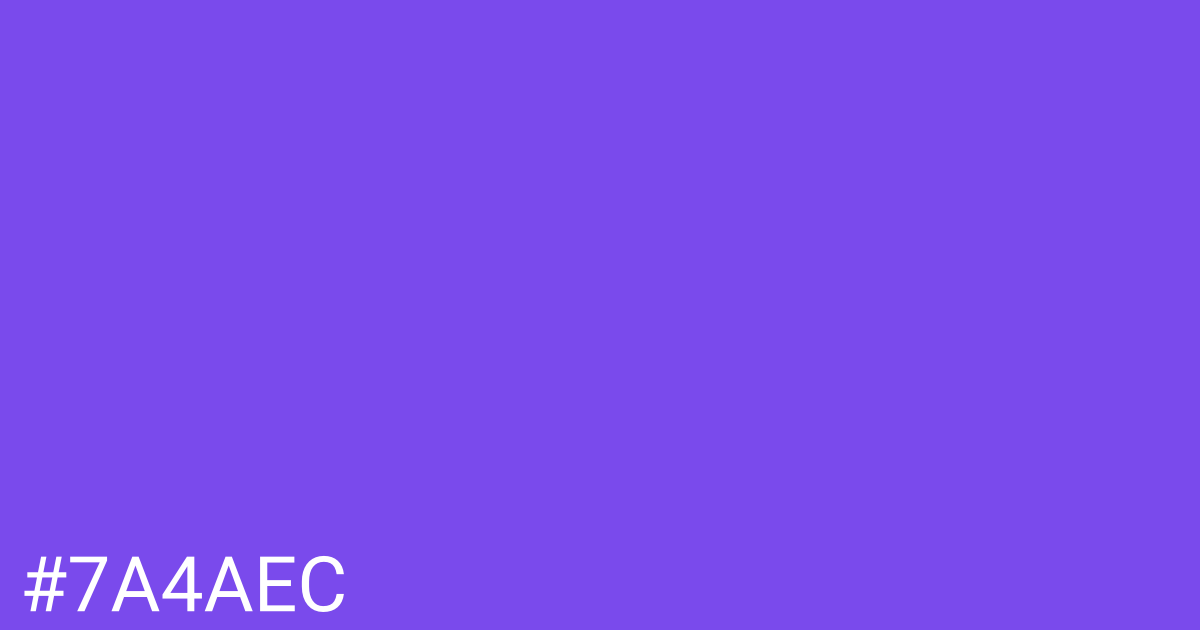 Hex color #7a4aec graphic