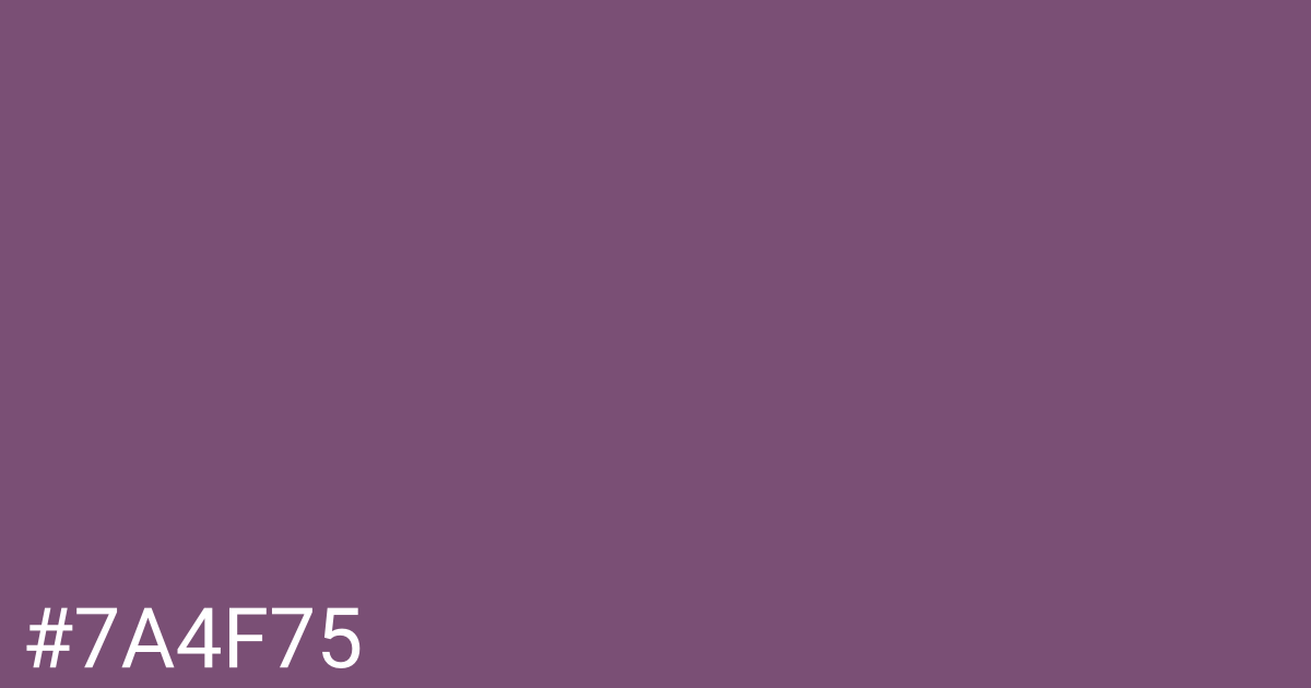 Hex color #7a4f75 graphic