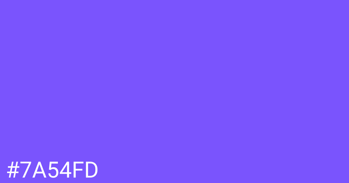 Hex color #7a54fd graphic