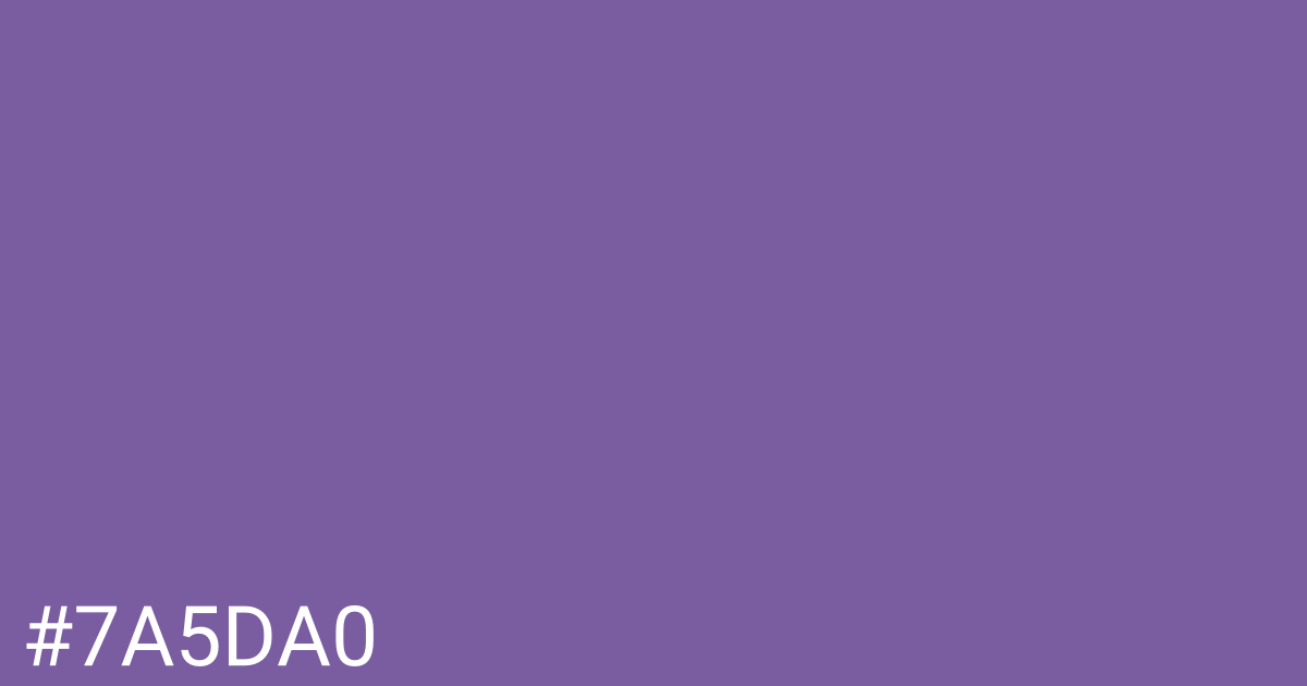 Hex color #7a5da0 graphic