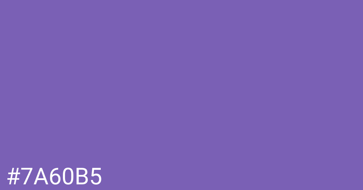 Hex color #7a60b5 graphic