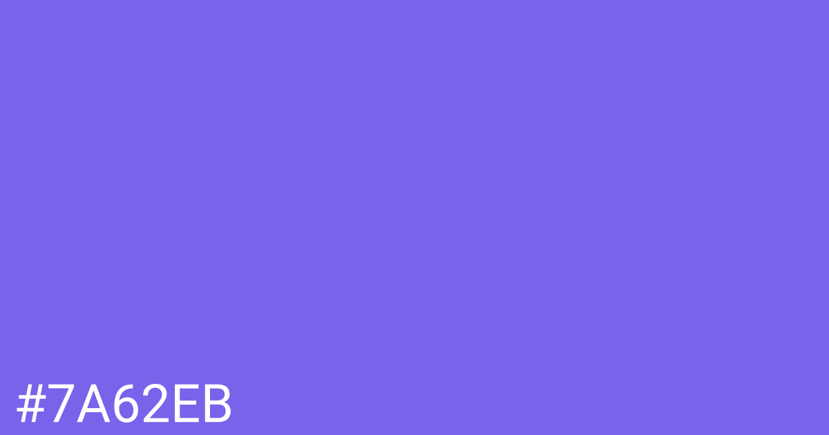 Hex color #7a62eb graphic