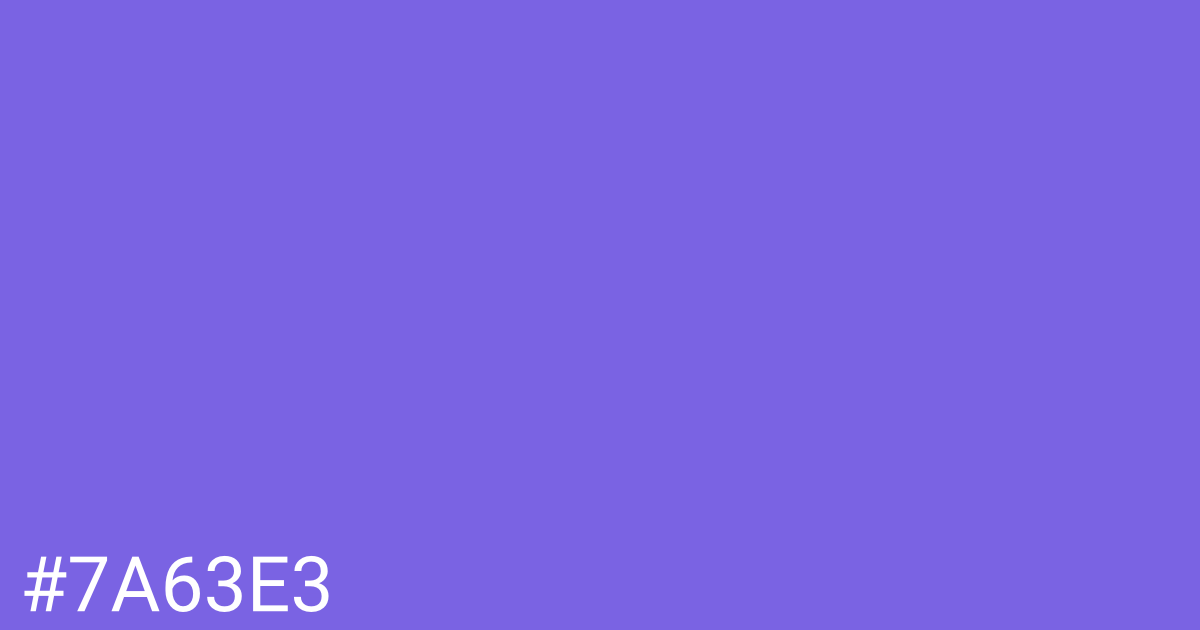 Hex color #7a63e3 graphic