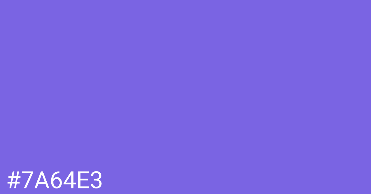 Hex color #7a64e3 graphic