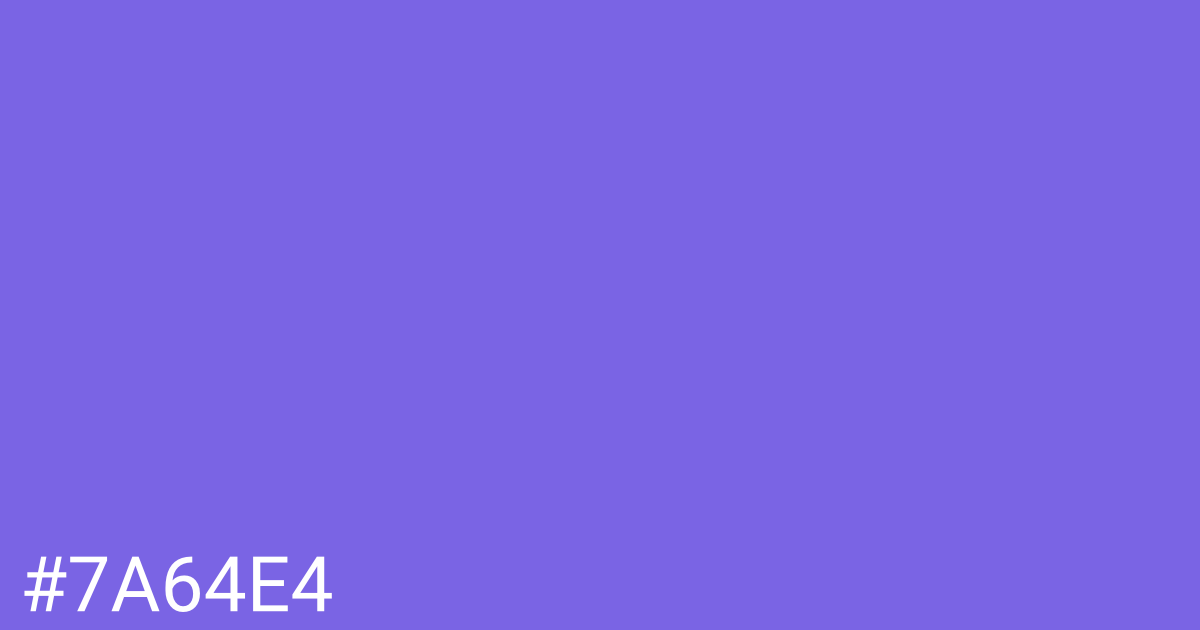 Hex color #7a64e4 graphic