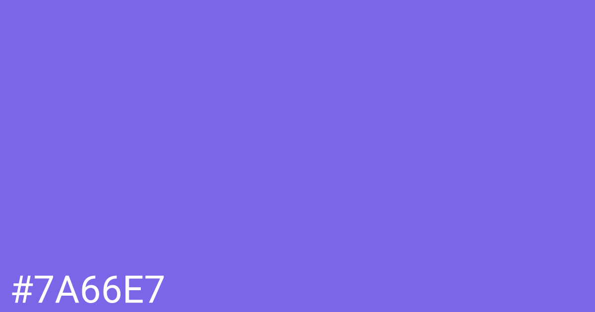 Hex color #7a66e7 graphic