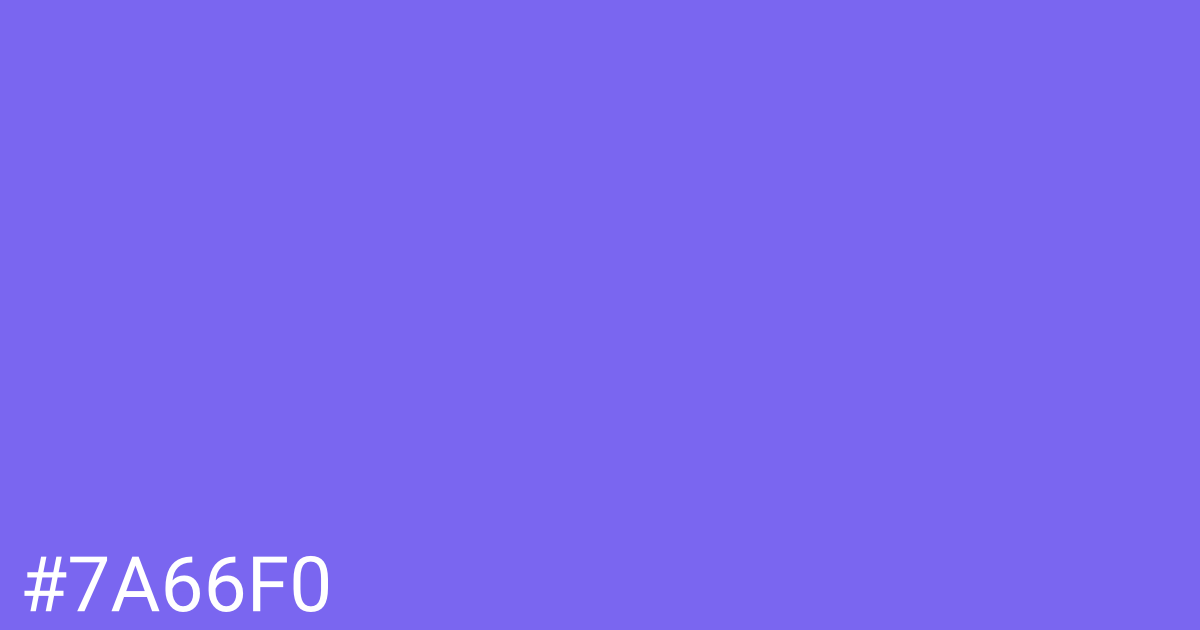 Hex color #7a66f0 graphic