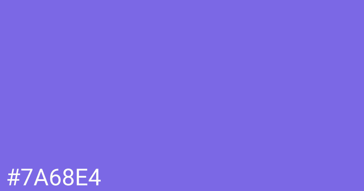 Hex color #7a68e4 graphic