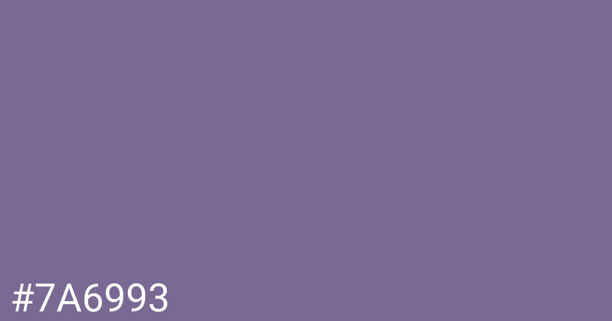 Hex color #7a6993 graphic