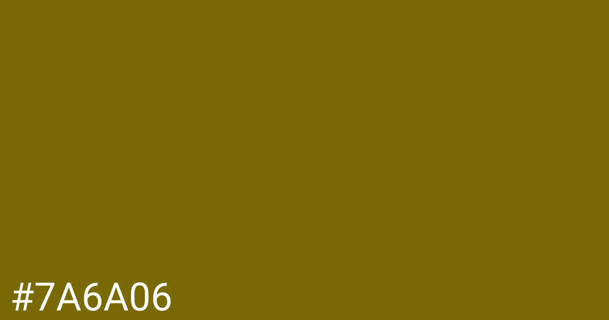 Hex color #7a6a06 graphic