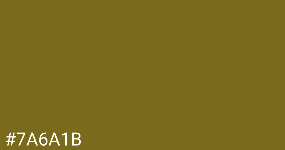 Hex color #7a6a1b graphic