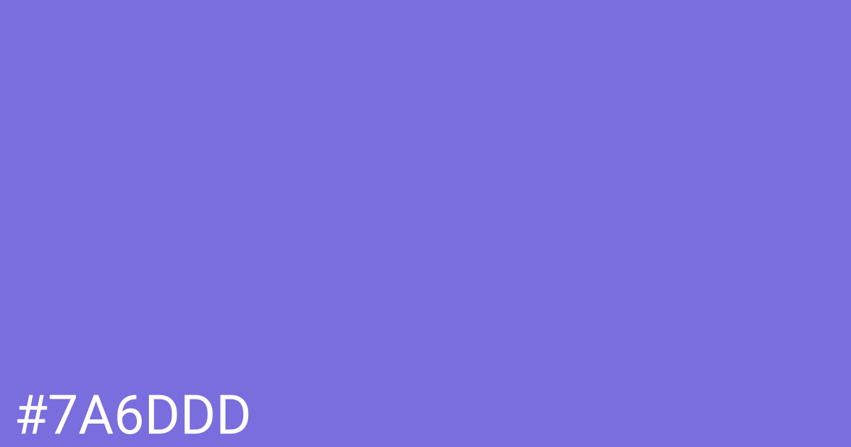 Hex color #7a6ddd graphic