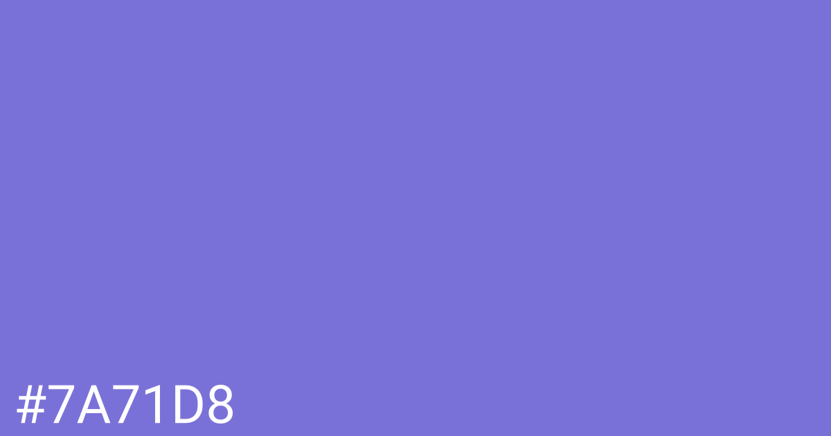 Hex color #7a71d8 graphic