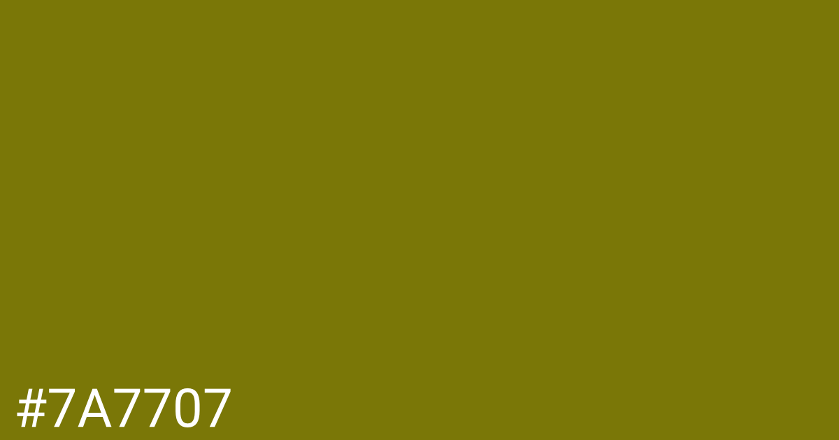 Hex color #7a7707 graphic
