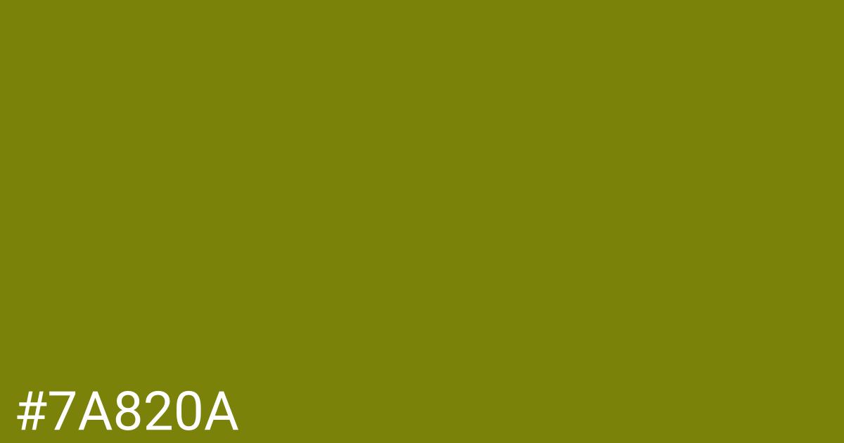 Hex color #7a820a graphic