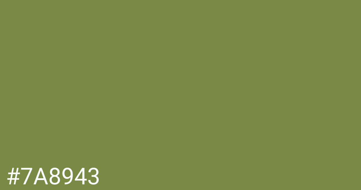 Hex color #7a8943 graphic