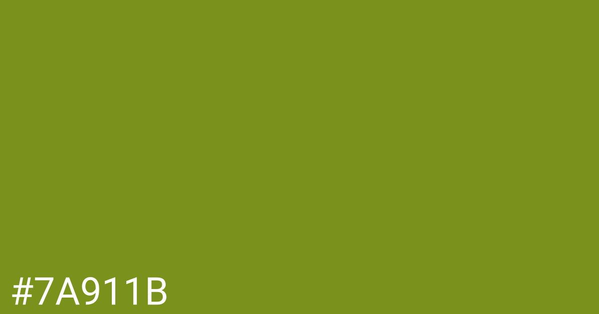 Hex color #7a911b graphic