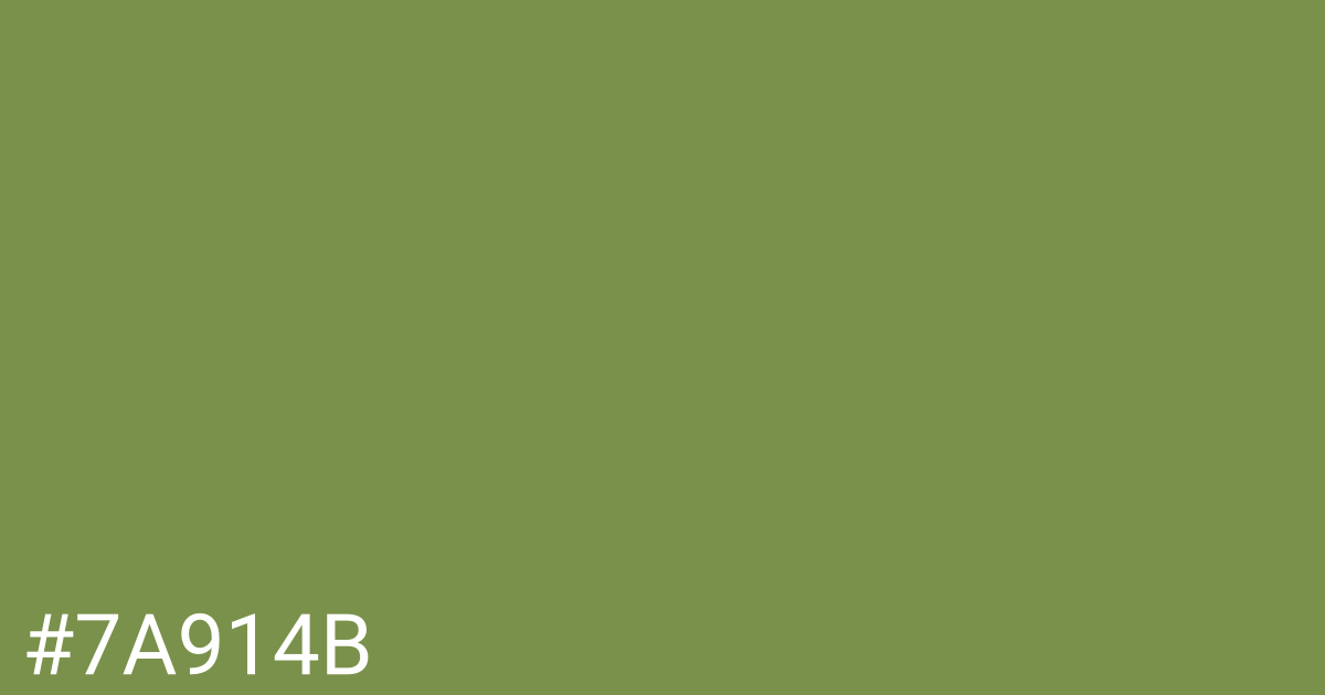 Hex color #7a914b graphic