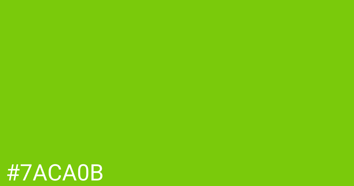Hex color #7aca0b graphic