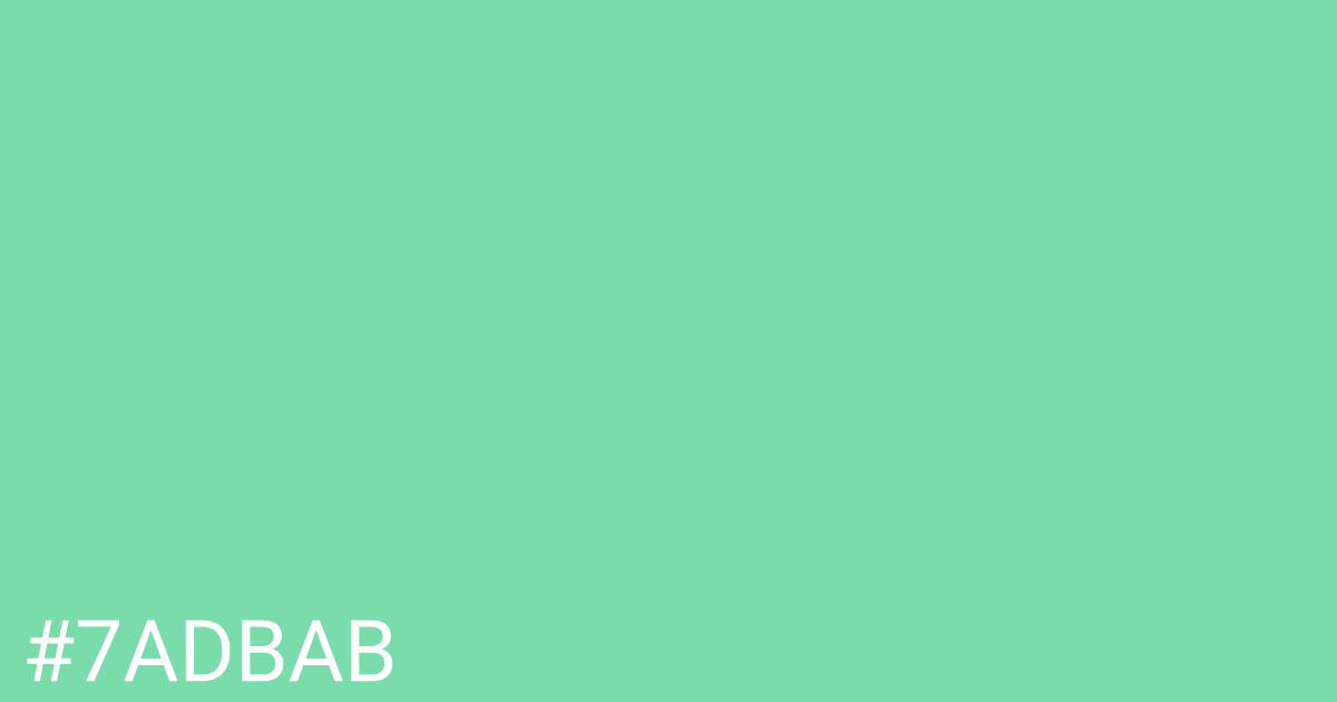 Hex color #7adbab graphic