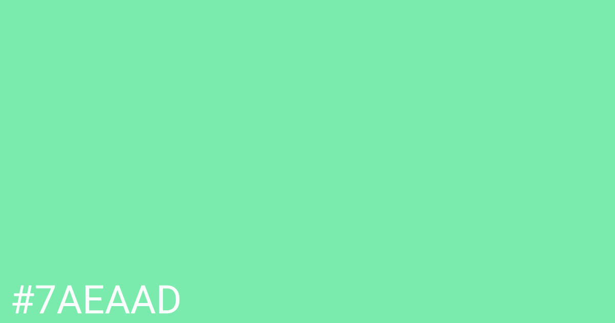 Hex color #7aeaad graphic