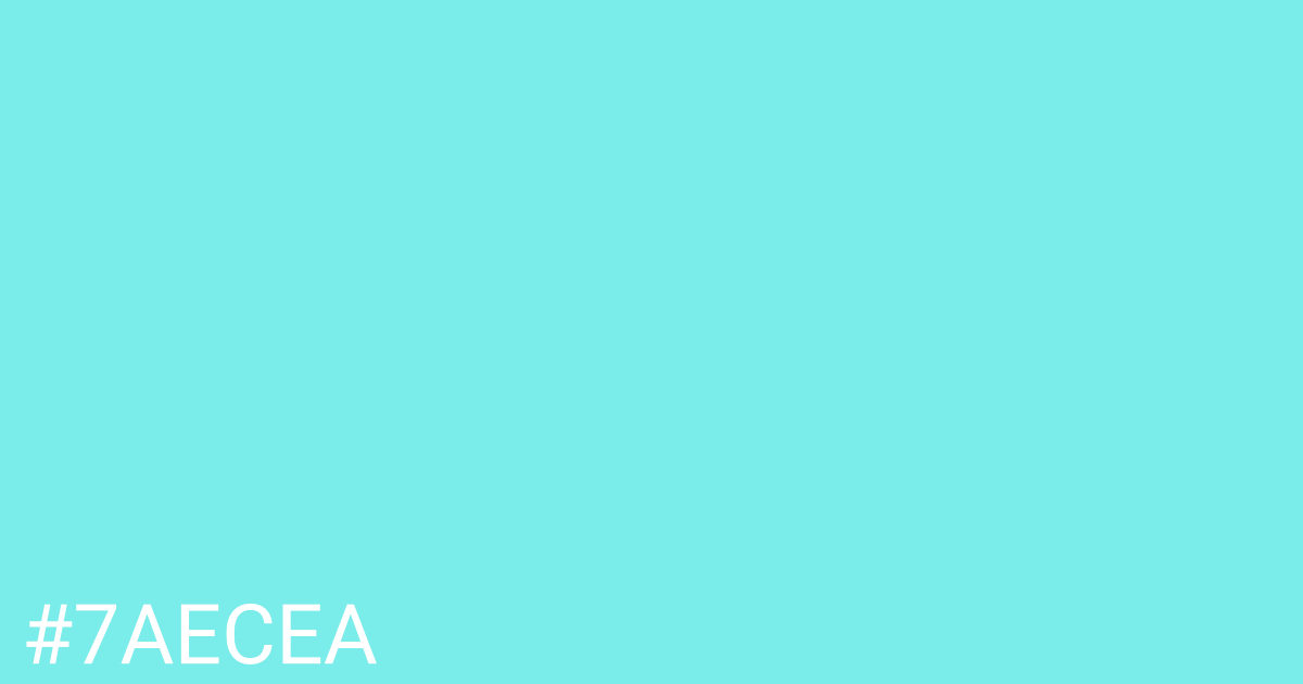 Hex color #7aecea graphic