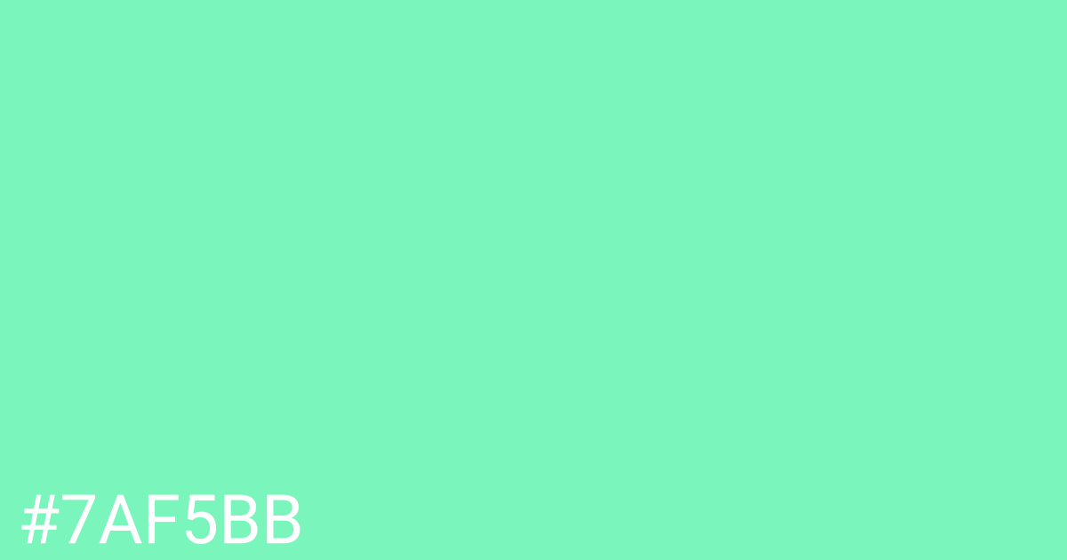Hex color #7af5bb graphic