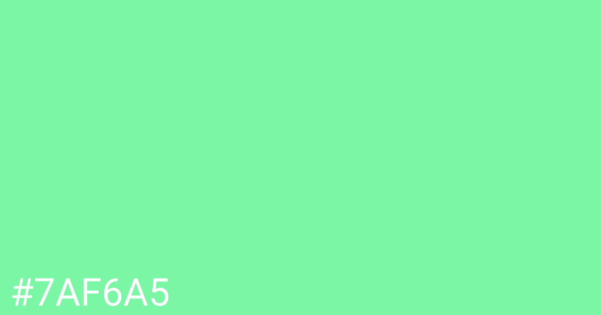 Hex color #7af6a5 graphic