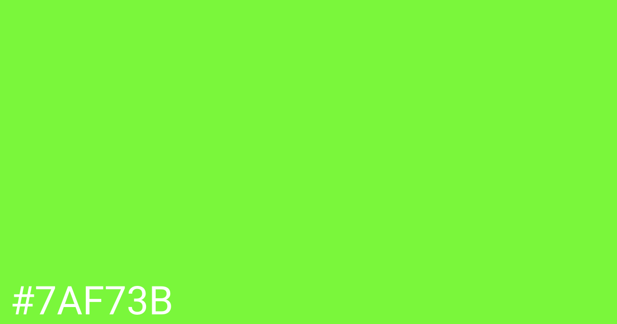 Hex color #7af73b graphic